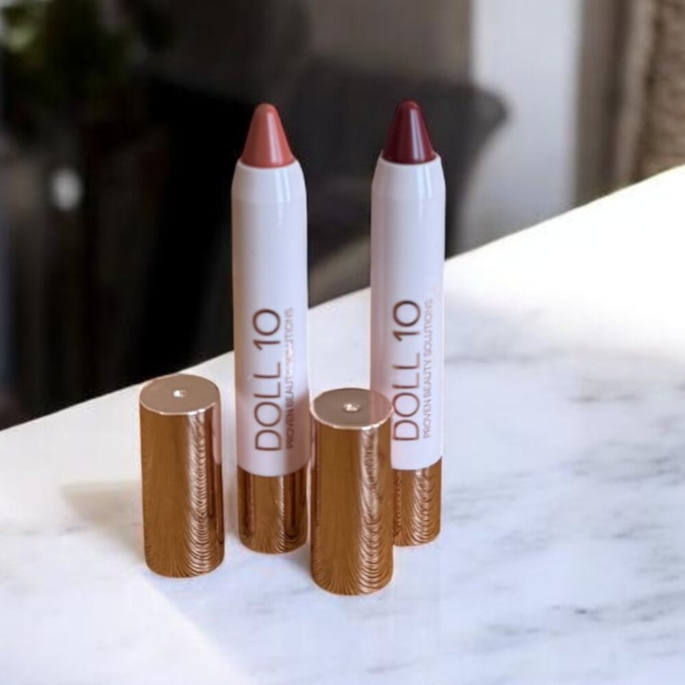DOLL 10 NEW Lip Crayon Bundle X2 Full Size Stay Strong & I Can Shades - Picture 5 of 6